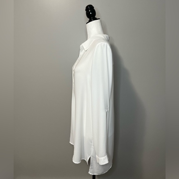 Pleione Hi-Lo Long Sleeve Collared Tunic Blouse - Picture 8 of 11